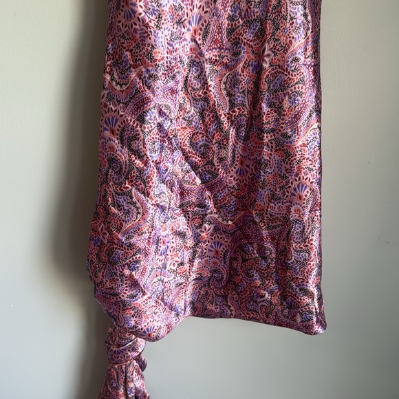 CINQ À SEPT Ryder Paisley Satin Mini Dress In Trm 2 - Picture 7 of 14